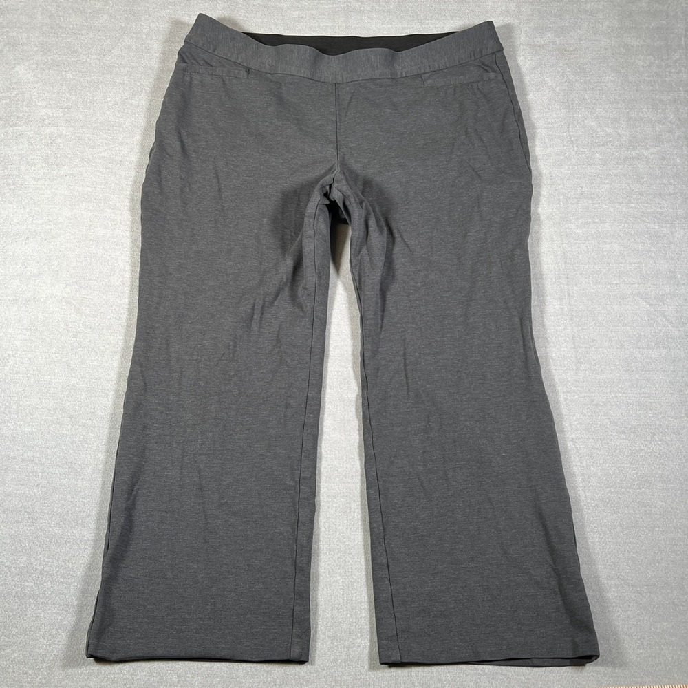 Lane Bryant Pull On Stretch Mid Rise Wide Leg Pants Womens 22 Gray Rayon Blend